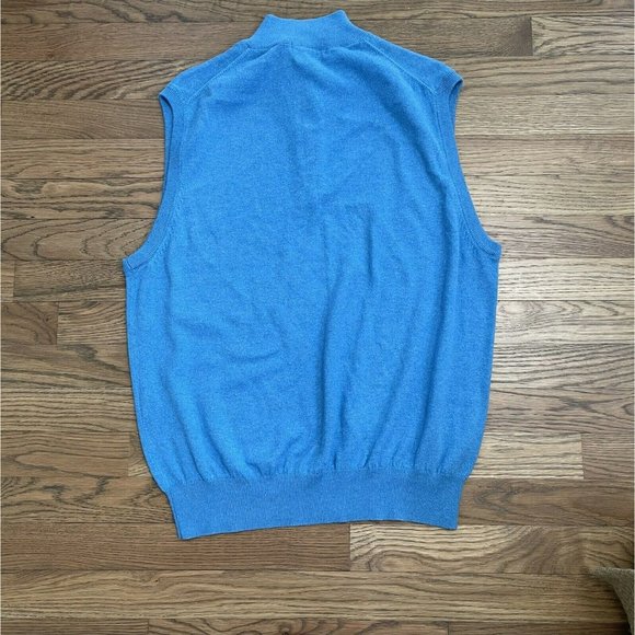 Peter Millar Blue V-Neck Sweater Vest - Picture 2 of 6